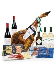 Caja Jamonera 31 con Paleta Ibérica con Vino Rioja y Quesos