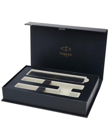 Parker set de bolígrafo y rollerball acromático con caja de regalo "IM"