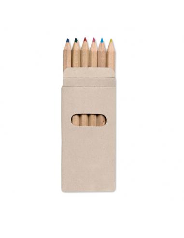 6 lápices de colores en caja - Imagen 1