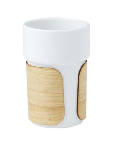 Vaso de 340 ml con funda de bambú "Fika"