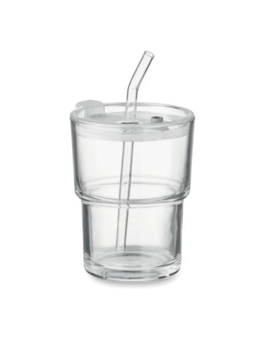 Vaso de cristal con pajita 400m