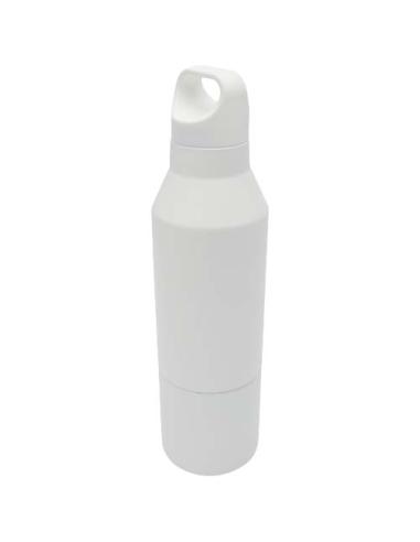 Botella isotérmica de acero inoxidable reciclado de 600 ml con certificado RCS y vaso de 300 ml "Odessy"