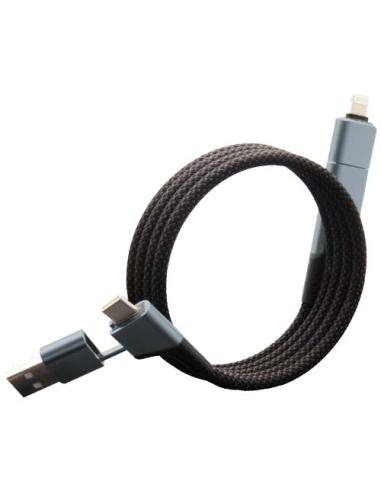 Cable de carga magnética ultrarrápida de 100 W 4 en 1 de rPET "SCX.design C52"