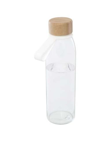 Botella de cristal de 500 ml con asa de silicona y tapa de bambú "Porto"