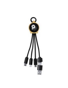 Cable cargador de bambú multiconector personalizado