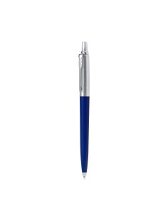 Bolígrafo Parker Jotter Recycled de acero y RABS personalizado en azul, vista final