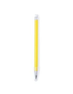 Lápiz eterno de ABS con acabado en plata personalizado en color amarillo