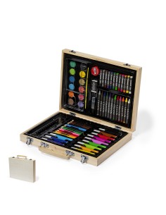 Maletín de colorear de madera con 60 piezas personalizado