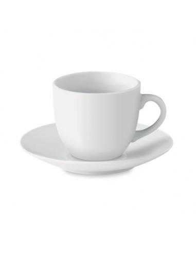 Taza y plato cerámica café - Imagen 1