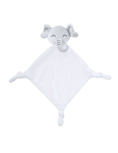 Doudou de elefante con nudos en las esquinas personalizado, otro ángulo