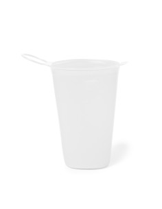 Vaso plegable de 230 ml con asa personalizado en color blanco translúcido