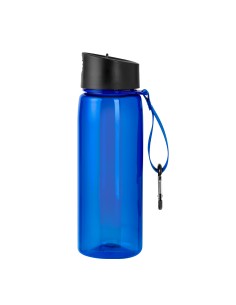 Bidón de 800 ml de RPET transparente personalizado en color azul