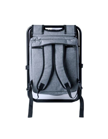 Silla plegable con nevera integrada personalizada, vista trasera con tirantes