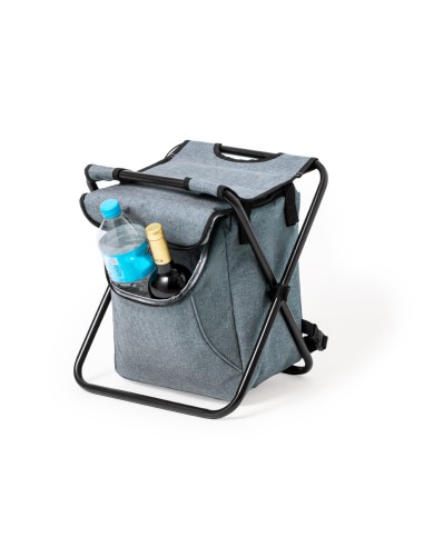 Silla plegable con nevera integrada personalizada con una botella en el bolsillo lateral