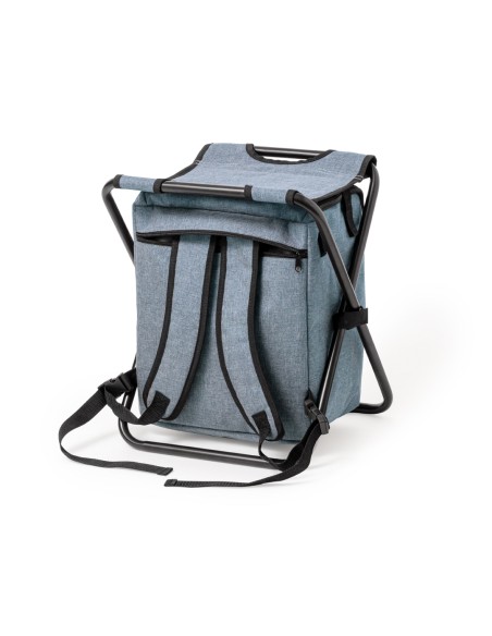 Silla plegable con nevera integrada personalizada, vista trasera angulada