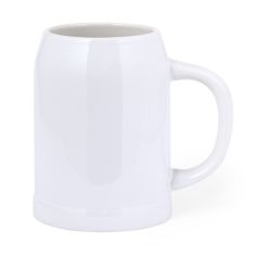 Jarra cervecera de cerámica blanca de 700 ml para sublimación personalizada, vista desde arriba