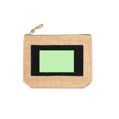 Neceser de yute laminado y algodón personalizado, parche con zona de impresión marcada
