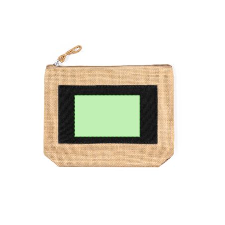 Neceser de yute laminado y algodón personalizado, parche con zona de impresión marcada