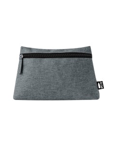 Neceser multiusos plano de RPET en gris personalizado, vista frontal