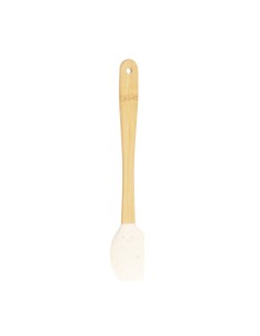 Paleta de cocina con extremo de silicona y mango de bambú personalizada, otro ángulo