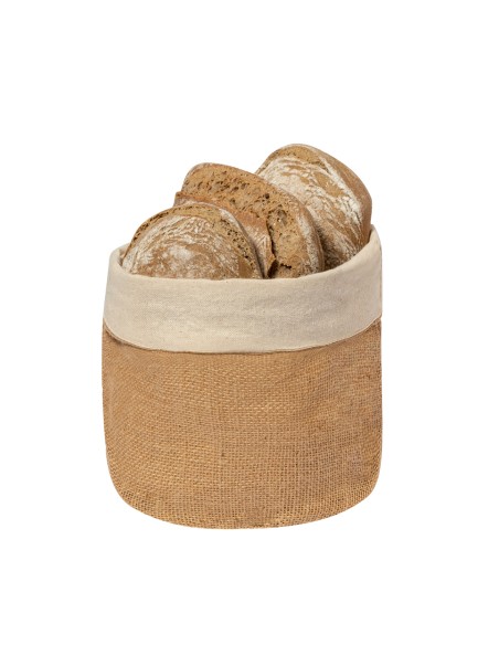 Panera redonda de algodón y yute personalizada, otro ángulo
