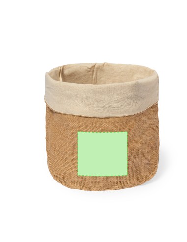 Panera redonda de algodón y yute personalizada, con pan dentro
