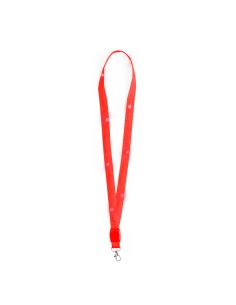 Lanyard con luces LED personalizado en color rojo, vista completa