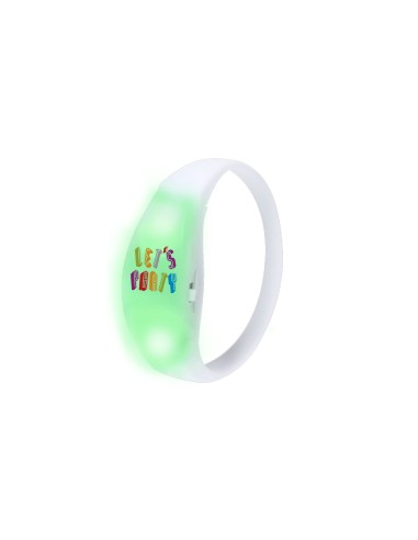 Pulsera de silicona blanca con luz LED verde integrada