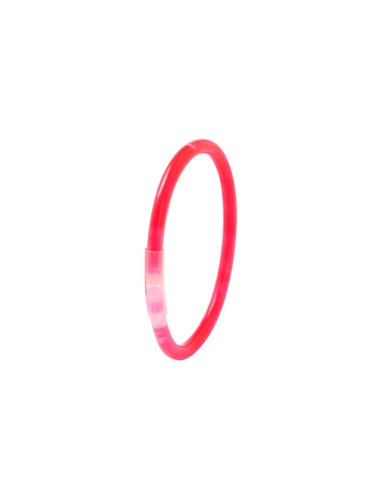 Pulsera fluorescente de neón rosa y rojo con enganche