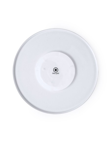 Posavasos de acrílico con 6 LEDs y luz intermitente personalizado, vista desde arriba apagado