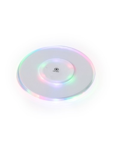 Posavasos de acrílico con 6 LEDs personalizado, encendido, otro ángulo