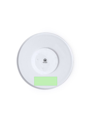 Posavasos de acrílico con 6 LEDs personalizado, zona de impresión marcada, vista completa