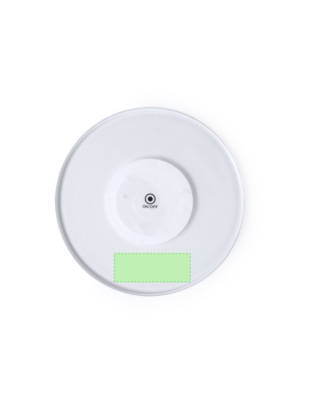 Posavasos de acrílico con 6 LEDs personalizado, zona de impresión marcada, vista completa