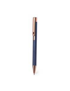 Bolígrafo de aluminio y cobre con mecanismo giratorio personalizado en color azul marino