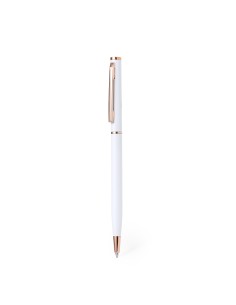 Bolígrafo puntero de bambú y aluminio reciclado con certificación GRS personalizado en color blanco
