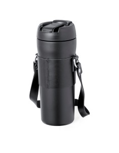 Bidón térmico con boquilla para pajita y agarrador de polipiel de 700 ml personalizado, vista completa