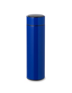 Termo con medidor de temperatura táctil e infusor de 450 ml personalizado en color azul