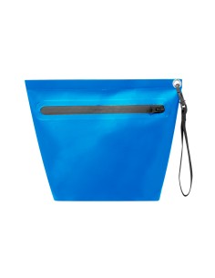 Portatodo impermeable de PVC con mosquetón giratorio personalizado en color azul