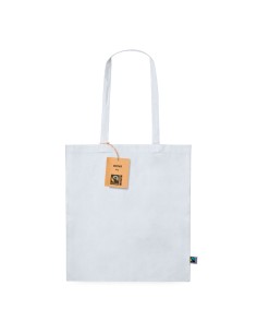 Bolsa de algodón con certificación Fairtrade de 180 g/m2 personalizada en color azul marino, vista completa