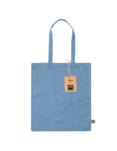Bolsa de algodón Fairtrade de 120 g/m2 personalizada en color gris, vista completa