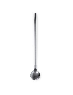 Agitador con pajita y cucharilla de acero inox personalizado, vista completa