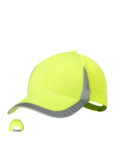 Gorra deportiva amarillo flúor con velcro personalizada