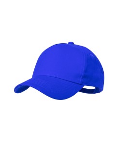 Gorra de 5 paneles en algodón orgánico personalizada en color azul
