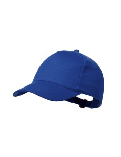 Gorra clásica de 5 paneles en algodón reciclado personalizada en color azul