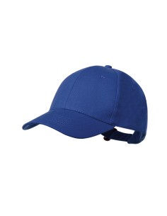 Gorra de 6 paneles en algodón reciclado personalizada en color azul
