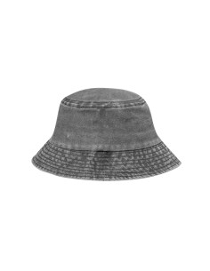 Gorro tipo bob en algodón efecto lavado personalizado en color gris oscuro