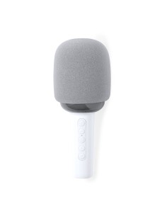 Altavoz micrófono portátil con efectos de eco personalizado, otra vista con luces encendidas