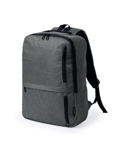 Mochila con 3 bolsillos frontales de acceso rápido personalizada en color negro, vista completa