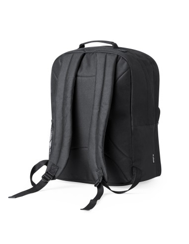 Mochila con 2 bolsillos centrales y 2 frontales personalizada, vista trasera