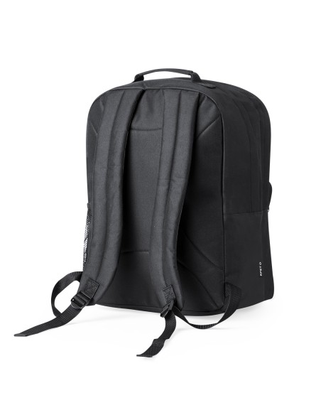 Mochila con 2 bolsillos centrales y 2 frontales personalizada, vista trasera
